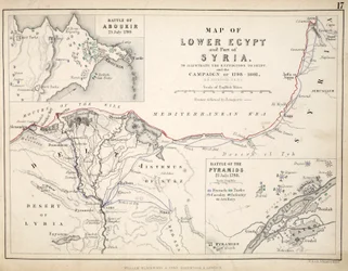 Mapa Dolnego Egiptu i części Syrii, wydana przez William Blackwood and Sons, Edynburg i Londyn, 1848